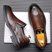 Chaussures habillées pour hommes Oxfords à enfiler en cuir polyvalent pain décontracté affaires formel Derby richelieu conception hauteur augmentant populaire