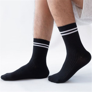 Printemps Mignon Simple Coton Casual Blanc Noir <span class=keywords><strong>Rayures</strong></span> <span class=keywords><strong>Chaussettes</strong></span> Pour Femmes Avec Des Motifs - Product Image 4