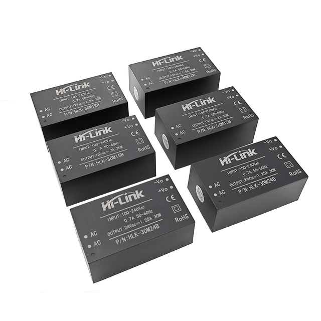 Hi-Link HLK-30M12B 30M15B 30M24B Built-in EMC Filter 30W Waterproof Power Supply | Multiple Output (9V 12V 15V 24V)