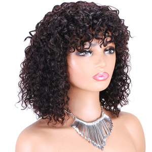Perruque bouclée africaine, entièrement fabriquée à la machine, 100% cheveux indiens Remy, sans colle, longueur 10 pouces, densité 180%, 8A-12A, 1 pièce - Product Image 6