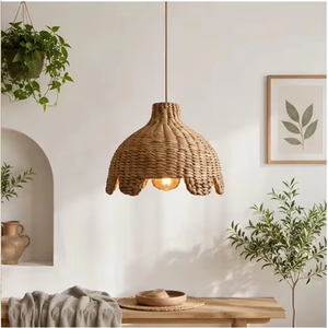 Lámpara Colgante de Bambú y Ratán Tejida a Mano, Estilo Natural Wabi Sabi, para Dormitorio, Sala de Estar, Cafetería - Product Image 3