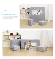 Múltiples piezas pequeños niños pequeños Modular nube sofá cama espuma niños bloques de construcción suave juego de sofá de bebé Modular para dormitorio