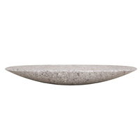 Table basse en marbre terrazzo gris, profil bas, ovale concave, table à thé en pierre, design de villa, bureau central, maison de rêve