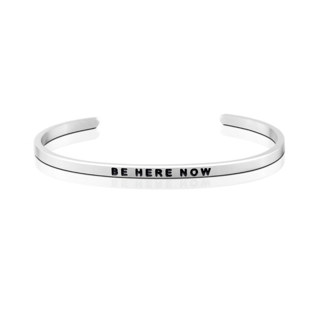 Classic 925 Sterling Silver Engraved Message Cuff Bangle Bracelet