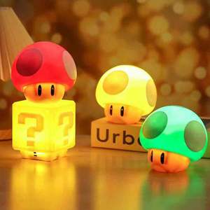 Hot Sale <strong>Super</strong> Mary LED Acrylic Mushroom Night Light <strong>Lamp</strong> Rechargeable Small 50000 Hours <strong>Mario</strong> Desktop Bedside with Sound - Product Image 1