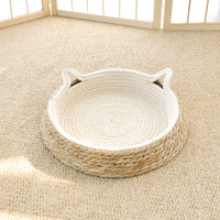 Lit pour chat et cage pour animaux de compagnie en tissu naturel durable, sans peluches, lavable, avec griffoir intégré, design respirant pour le repos et le tranchage des griffes