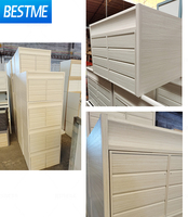 Set Kabinet Kamar Mandi PVC Putih Modern untuk Hotel, Kabinet Vanity PVC Mewah untuk Kamar Mandi, Terpasang di Dinding
