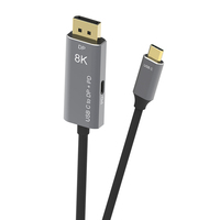 Convertisseur vidéo USB-C DP VCOM 8K 60Hz 4K 120Hz USB vers DisplayPort 1.4V Câble vidéo HD avec entrée PD 100W 1.8M 3M