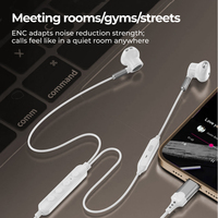Earphone Kabel Tipe-C Peredam Kebisingan untuk Subway dan Bus, Dilengkapi Mic, ENC, Tahan Air IPX4, Semi-in-ear, Chip DSP, Kabel OFC 1.2m