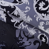 Nouveau design, tissu jacquard brocart de luxe en polyester, teint en fil bleu et blanc à motifs floraux, pour costume homme JSL-9233