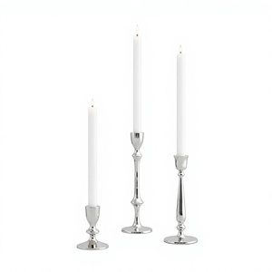 ชุดเชิงเทียนสแตนเลส 3 ชิ้น สำหรับตกแต่งโต๊ะงานแต่งงานที่บ้าน - Product Image 1