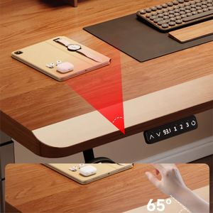 Organizador de escritorio de ordenador de cristal blanco moderno, soporte de doble viga, marco de elevación, altura ajustable, muebles de Metal para oficina en casa - Product Image 6