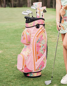 Logotipo personalizado Macaron ligero PU cuero Golf Stand Bag Sunday Carry Travel Set de 3 piezas - Product Image 5