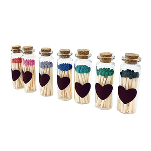 Cadeau de Noël : Bouteilles d'allumettes en verre personnalisées avec surligneur de sécurité, allumettes écologiques colorées pour fêtes et décoration intérieure - Product Image 3
