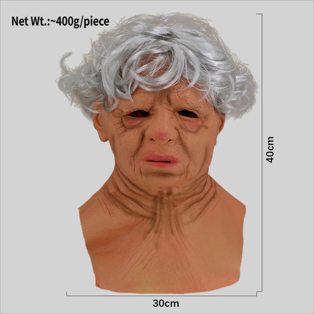Copricapo per una nonna anziana con i capelli bianchi.