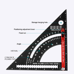 7英寸木工三角尺可调节多功能木工划线尺木工工具方形测量尺 - Product Image 3