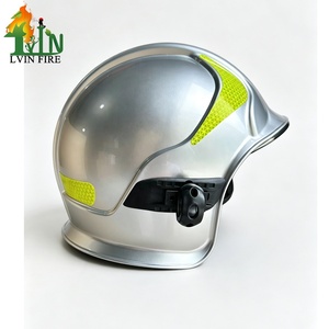 Casques de lutte contre l'incendie intégraux de type EU, couleur argent, design de sécurité Sicro, conformes à la norme EN443, avec lunettes internes. - Product Image 1