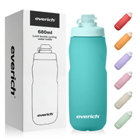 Everich Vente en gros Bouteille d'eau de cyclisme en matériau PP écologique | Conception légère à presser de 680ml