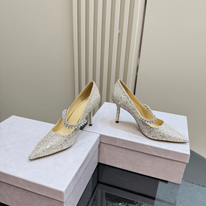 Zapatos de Tacón Alto Jimmy de Alta Calidad, Fáciles de Limpiar y Mantener, con Parte Superior Brillante de Diamantes, Aptos para Diversas Ocasiones - Product Image 5