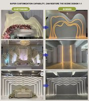 Arche de mariage LEDA de luxe en PVC éclairée par LED avec rideau de cristaux, toile de fond décorative pour événements de mariage et scènes
