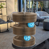 Planche à gratter pour chat en carton ondulé pliable moderne et durable avec musique et balançoire magique