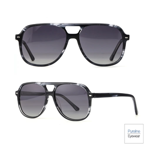 偏光ユニセックスパイロットサングラス UV400保護 快適なフルリムフレーム 高級ブランド Pureline Eyewear - Product Image 3