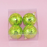 Boule de verre argentée suspendue décoration d'arbre boules de miroir Disco de Noël boule de Disco réfléchissante pour la décoration de fête de Noël
