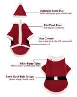 Costumes de Noël pour chiens de petite/moyenne/grande taille, tenues de cosplay de Père Noël pour animaux de compagnie |   Vêtements pour animaux de compagnie confortables et durables pour les vacances