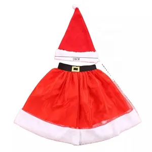 Christmas Dress Up Toddlers Girls Mrs Santa Claus Costume Tutu Skirt With Hat Set Christmas Fancy Party Outfits