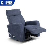 MANWAH CHEERS Fauteuil inclinable manuel pivotant à 360°, fauteuil à bascule moderne avec dossier rembourré, fauteuil de salon, fauteuil individuel