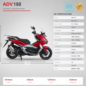 Moto ADV 150cc homologuée EEC, 10kW monocylindre 4 temps refroidi par air, frein à disque ABS, pneu de 14 pouces, réservoir de 11L, moto d'aventure - Product Image 3