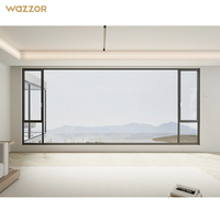 Fenêtre à battant en aluminium insonorisée Wazzor, double vitrage isolant thermiquement, pour villas et bâtiments résidentiels – Meilleures ventes
