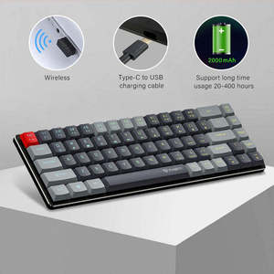 Nouveau style de clavier de jeu mécanique sans fil 2,4 GHz, compatible PC filaire USB Type-C, 68 touches, garantie 12 mois - Product Image 2