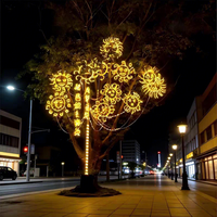 Installation lumineuse interactive en forme de tournesol à manivelle LED, étanche IP65, avec fonction de gradation pour la décoration extérieure