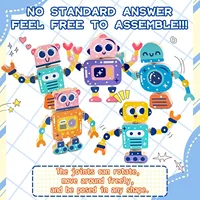 Bebé de madera 3D DIY Robot magnético creativo apilamiento rompecabezas bloques juego educativo regalo juguetes para niños niñas