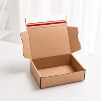 Boîte d'expédition en carton ondulé extra-résistant en stock, sans ruban adhésif, avec fermeture à glissière pour vêtements, accessoires, emballage cadeau, livraison rapide
