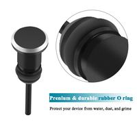 De Metal colorido Micro USB jack de 3,5mm enchufe de polvo Anti-polvo de la base del cargador tapón para Android Teléfono Celular accesorios