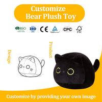Maßgefertigtes PP-Baumwoll-Plüschkissen in Form einer Schwarzen Katze, Niedliche Cartoon-Puppe, Event-Souvenirs, Geburtstags- und Feiertagsgeschenke