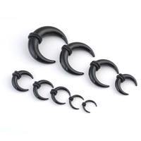 Ensanchador cónico de oreja de cuerno acrílico en forma de C, expansor de pinza de oreja de Búfalo, anillos para tabique, joyería Piercing con juntas tóricas
