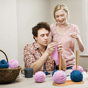 Bamboo Wooden <b>Knitting</b> Double Yarn Cone Sample Skein Holder Stand Warp Creel Advanced Metal Twirling Mechanism Lazy Susan Big - Product Image 6