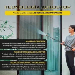 Hidrolavadora Eléctrica de 1200w y 1600 Psi, Alta Presión, Color Amarillo, 60hz - Product Image 6