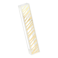 Étui à Mézouzah en Acrylique Personnalisé de Qualité Supérieure avec un Design Géométrique Doré Élégant et des Lettres Hébraïques Personnalisées pour la Décoration de la Maison Juive