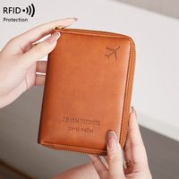 Nouveau multifonctionnel avion billet Clip voyage crédit porte-carte portefeuille RFID bloquant personnalisé en cuir porte-passeport