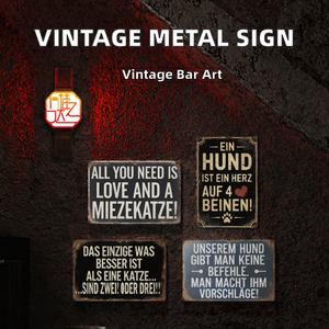 Plaque murale en métal style vintage avec <span class=keywords><strong>citation</strong></span> amusante en allemand, imprimée UV, motif chien, couleur personnalisée, pour décoration de bar et de maison - Product Image 2