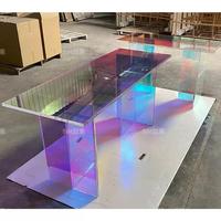 Moderner Wohnzimmer-Möbel Regenbogen-Esstisch Schlafzimmer-Schreibtisch Rechteckiger Büro-Acryl-Tisch