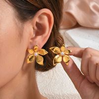 Boucles d'oreilles clous de luxe Gaovo en perles, plaqué or 18 carats, acier inoxydable résistant au ternissement, bijoux de mode pour femmes, vente en gros