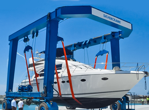 Chariot de lancement de navires mobile de 50 à 1200 tonnes, grue portique marine sur pneus en caoutchouc, élévateur de bateaux - Product Image 5