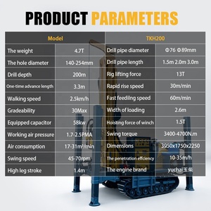 China Factory TKH200 DTH Drilling Rig Hydraulic Crawler Rock Drilling <b>Machine</b> for <b>Mining</b> and Quarry Projects - Product Image 3