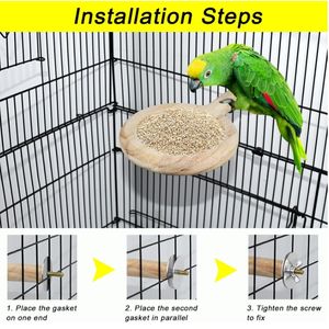 Modern Eco-Friendly Wooden <strong>Bird</strong> Feeder with Stainless Steel Cups Perches Pet Interactive Movement <strong>Toys</strong> for Water <strong>Drinking</strong> Food - Product Image 5