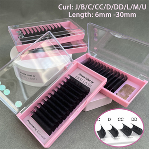 <span class=keywords><strong>ESSI</strong></span> LASH – Extensions individuelles de Faux cils de Volume en cachemire et vison avec étiquette privée, noir mat foncé - Product Image 3